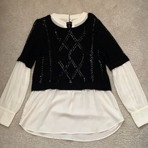 White House black market dress up sweater, M